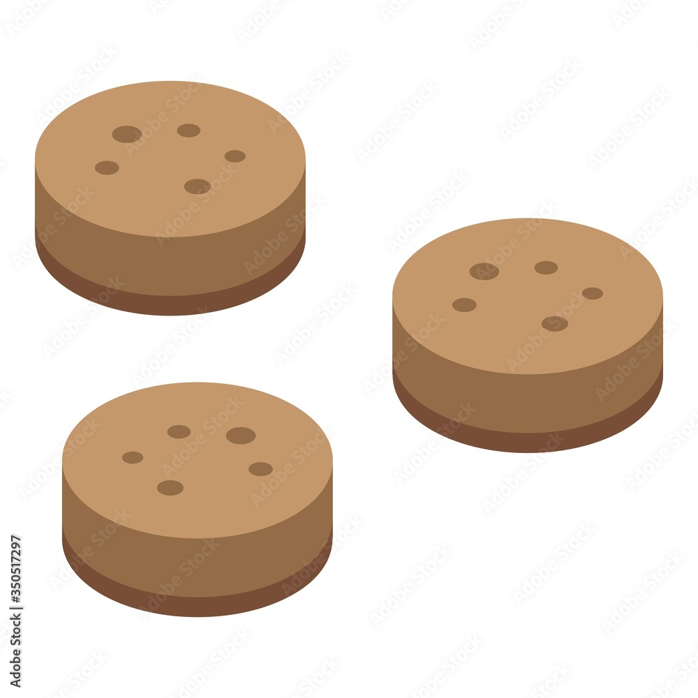 Cookies for raccoon icon. Isometric of cookies for raccoon vector icon for web design isolated on white background Cookies for raccoon icon. Isometric of cookies for raccoon vector icon for web design isolated on white background