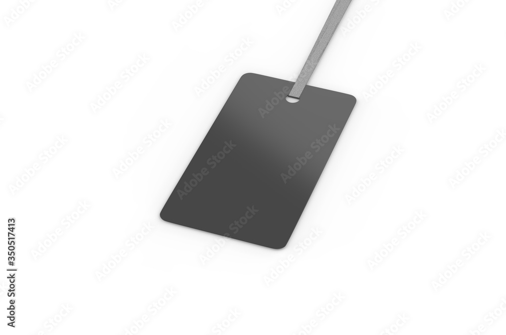 Fototapeta premium Blank plastic travel number luggage identifier tag, mock up template on isolated white background, 3d illustration