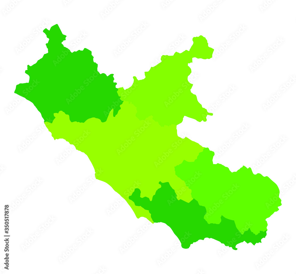 Lazio, Italy province vector map illustration isolated on background. Lacio region with borders.