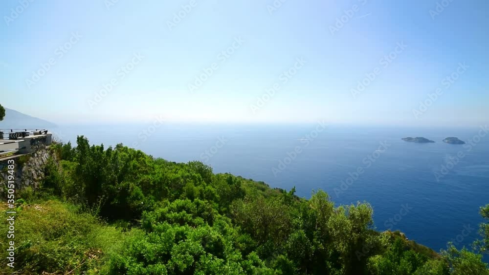 Panoramic view of Amalfi coast on a sunny spring day, Italy Panoramic view of Amalfi coast on a sunny spring day, Italy