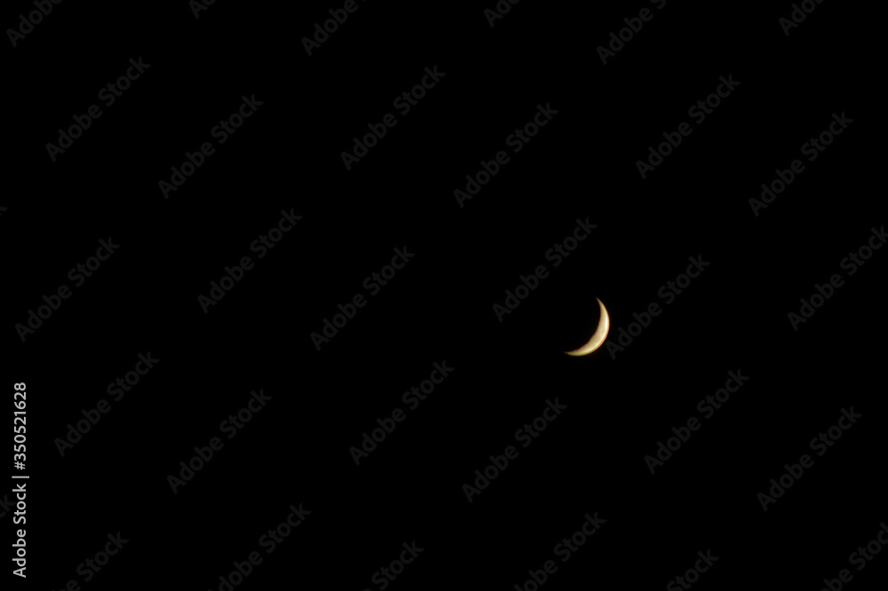 half moon in the dark night sky half moon in the dark night sky