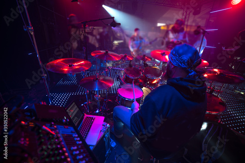 Photography drums on stage before a concert