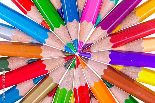 Set of colored pencils for drawing