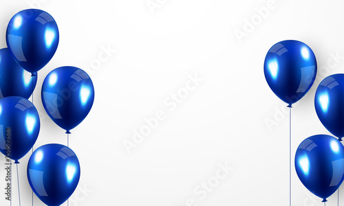 Helium balloon, realistic blue 3D design For decorating festivals, festivals-parties.