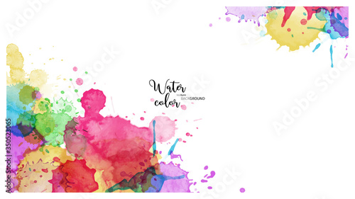 Abstract surface of Multicolored splash watercolor blot background