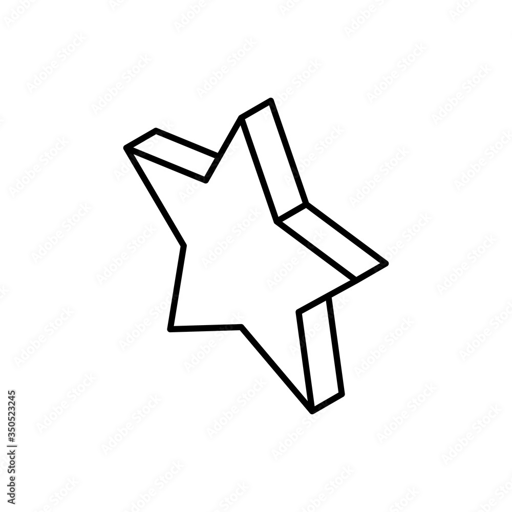 Star left isometric icon. Rating and award, best symbol. logo. Outline design editable stroke. For yuor design. Stock - Vector illustration. Star left isometric icon. Rating and award, best symbol. logo. Outline design editable stroke. For yuor design. Stock - Vector illustration.