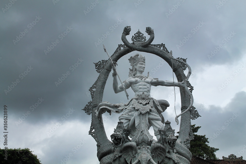 statue of Aryuna the warrior from Mahabharata in Bali statue of Aryuna the warrior from Mahabharata in Bali