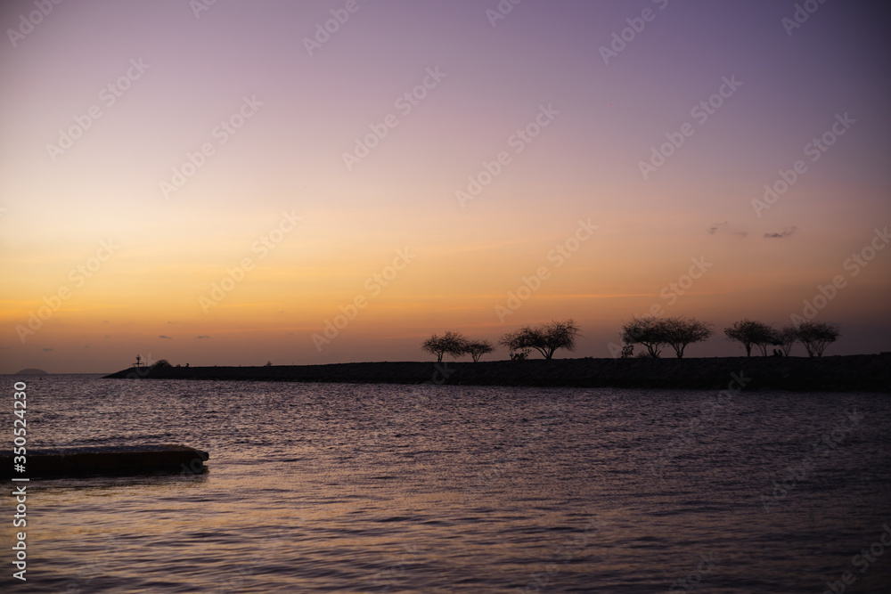 view of sea in twilight time