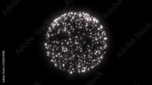 Abstract Sphere With Fractal Particles Clip/ 4k animation of a glowing sphere with fractal cloudlets particles motion with velocity photo