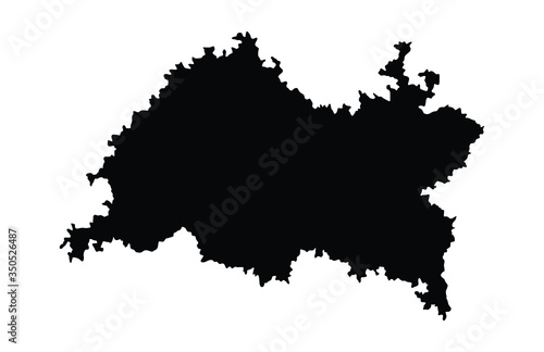 Republic of Tatarstan map vector silhouette illustration isolated on white background. High detailed. Russia oblast map shape shadow,. Russian federation. 