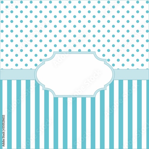 baby shower aqua invitation card