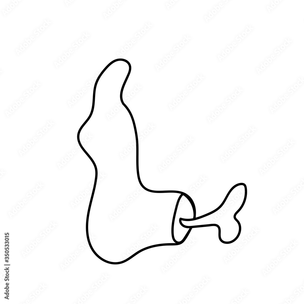 One simple the chopped off zombie leg for halloween.Scary illustration of hand drawn with a black line. Spiteful doodle style. Design for packaging, card, web, social networks, print, backgrounds. One simple the chopped off zombie leg for halloween.Scary illustration of hand drawn with a black line. Spiteful doodle style. Design for packaging, card, web, social networks, print, backgrounds.