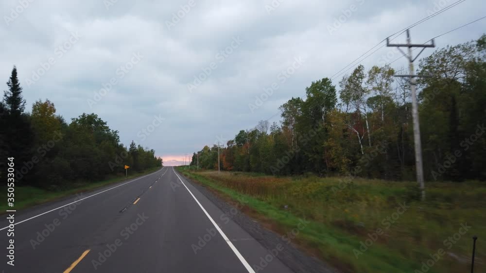 driving in an empty freeway at Wisconsin, Lake superior area II driving in an empty freeway at Wisconsin, Lake superior area II