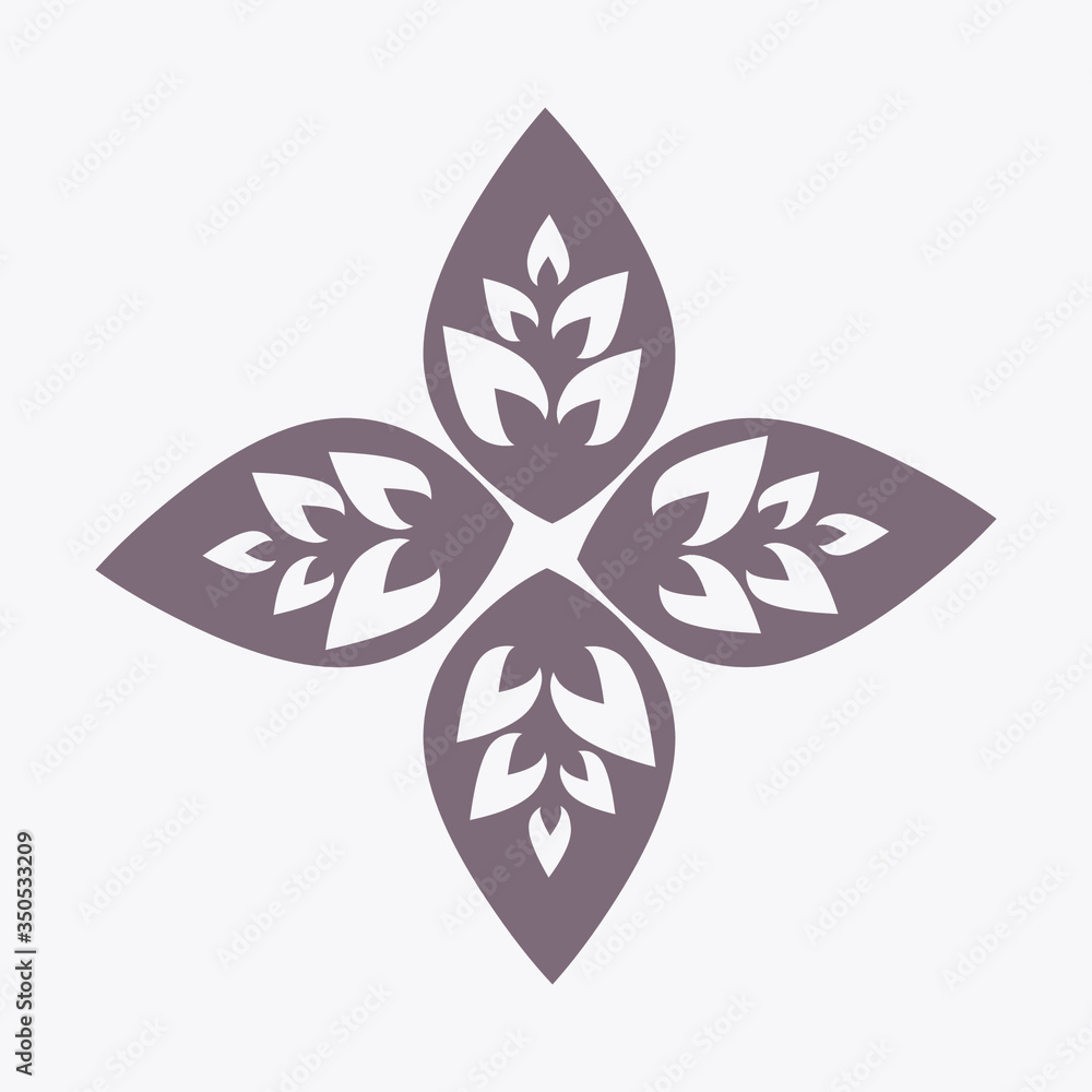 black and white floral ornament