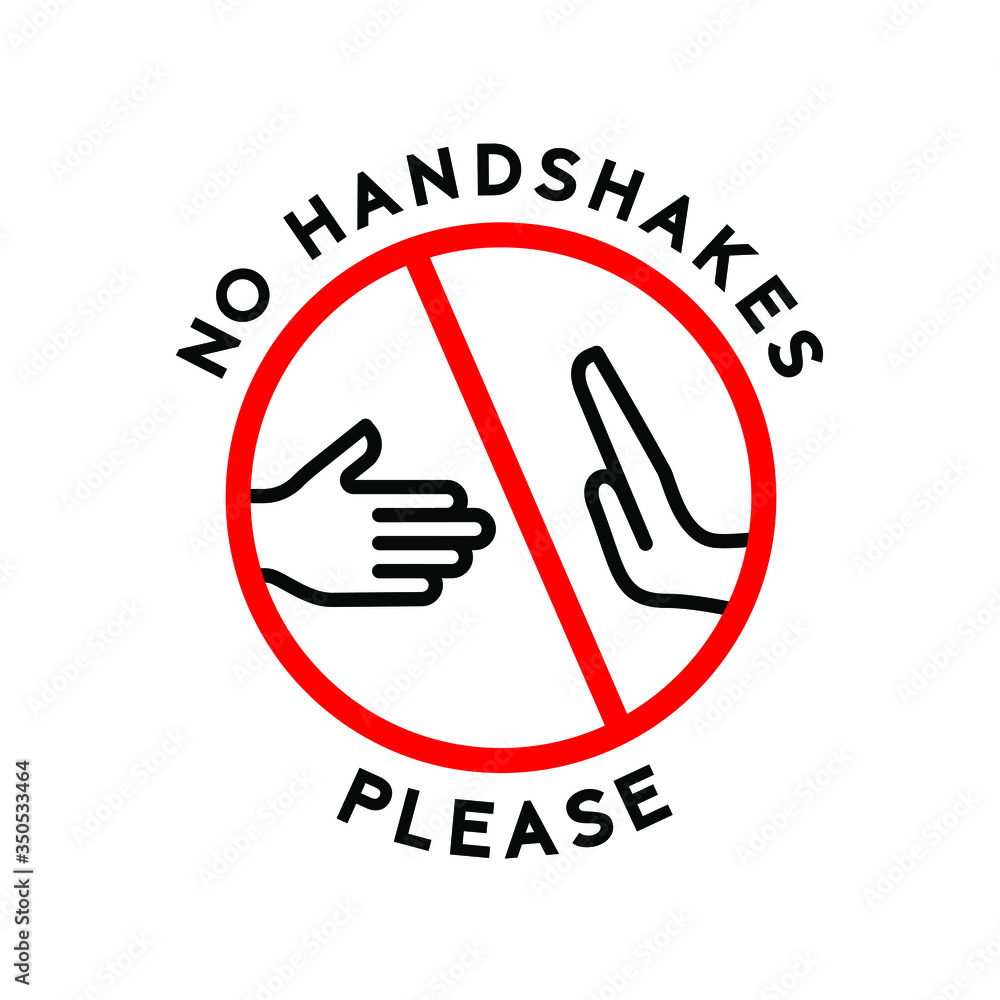 No Handshake policy icon or Stop Handshake policy illustration to stop virus spread through contact as part of corona safety measure No Handshake policy icon or Stop Handshake policy illustration to stop virus spread through contact as part of corona safety measure