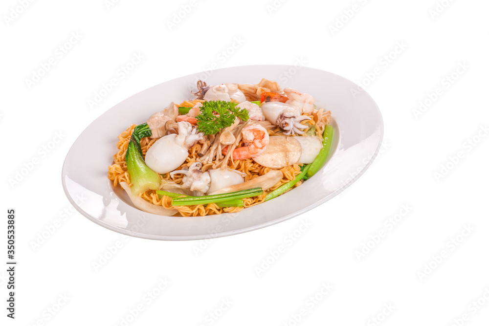 Vietnam style seafood fried noodles, mi xao hai san Vietnam style seafood fried noodles, mi xao hai san