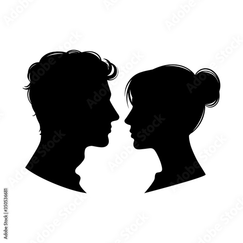 Woman and man profiles