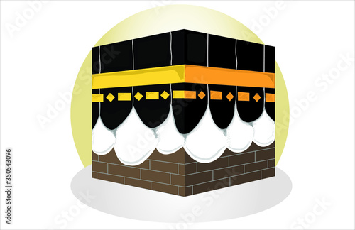 Kaaba vector for hajj mabroor in Mecca Saudi Arabia, mean illustration 