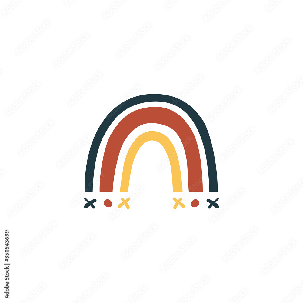 Set of baby rainbows in white background. Vector Illustration. Nursery pattern in hand drawn scandinavian style. Illustrations for invitation, child, wrapping and textile. Set of baby rainbows in white background. Vector Illustration. Nursery pattern in hand drawn scandinavian style. Illustrations for invitation, child, wrapping and textile.