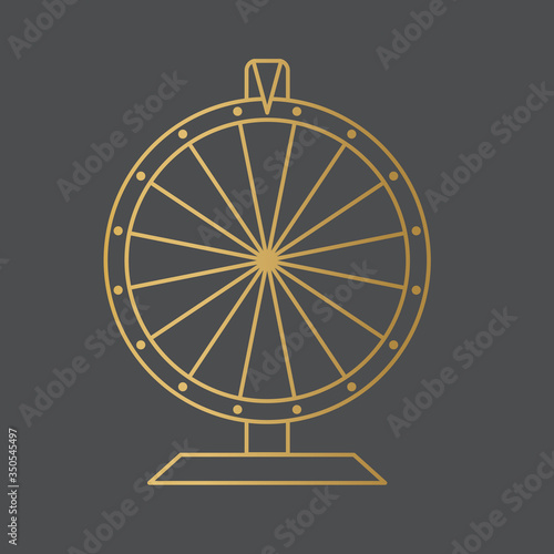 golden wheel of fortune icon- vector illustration