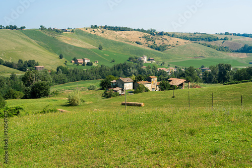 Country landscape near Medesano, Parma, at summer