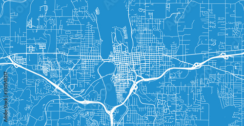 Urban vector city map of Olympia, USA. Washington state capital