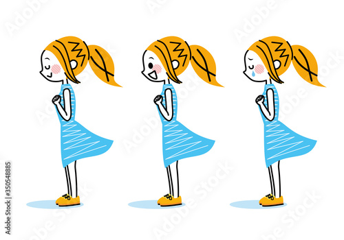 女の子　横向き　表情