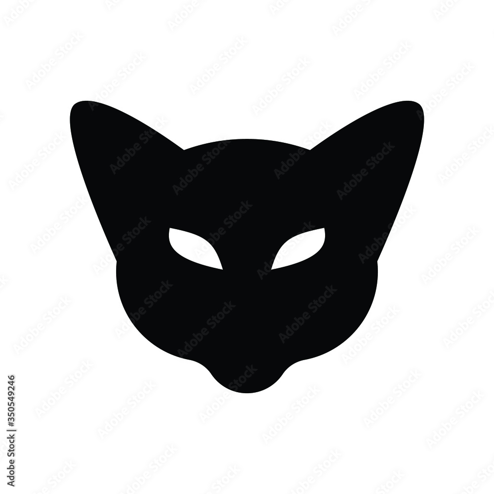head black cat on a white background, vector icon logo head black cat on a white background, vector icon logo