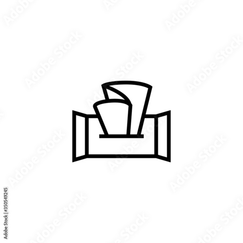Baby wipe vector icon in linear, outline icon isolated on white background