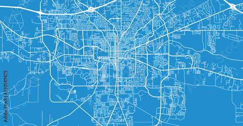 Urban vector city map of Tallahassee, USA. Florida state capital