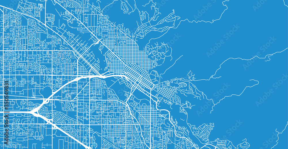 Urban vector city map of Boise, USA. Idaho state capital