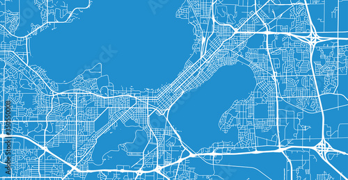 Urban vector city map of Madison, USA. Wisconsin state capital photo