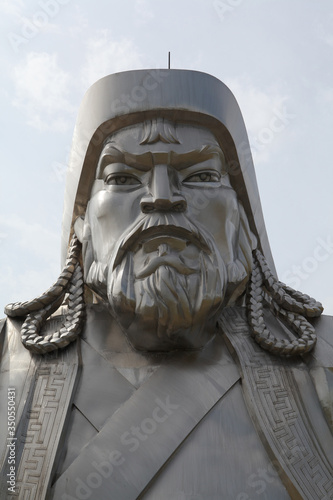 Equestrian statue (monument) of Genghis Khan, part of Genghis Khan Statue Complex at Tsonjin Boldog east of Mongolian capital Ulaanbaatar city (Mongolia) photo