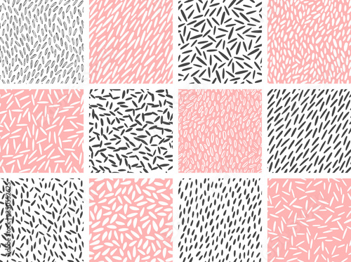 12 rice textures, vector set of seamless patterns