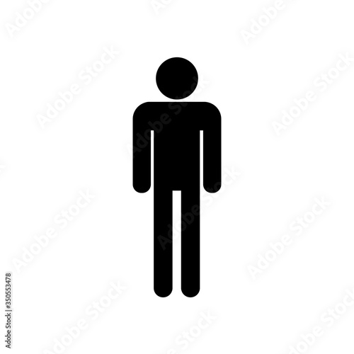 Human symbol icon. Vector icon of man on white background