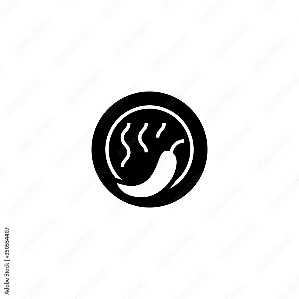 Spicy food vector icon in black solid flat design icon isolated on white background Spicy food vector icon in black solid flat design icon isolated on white background