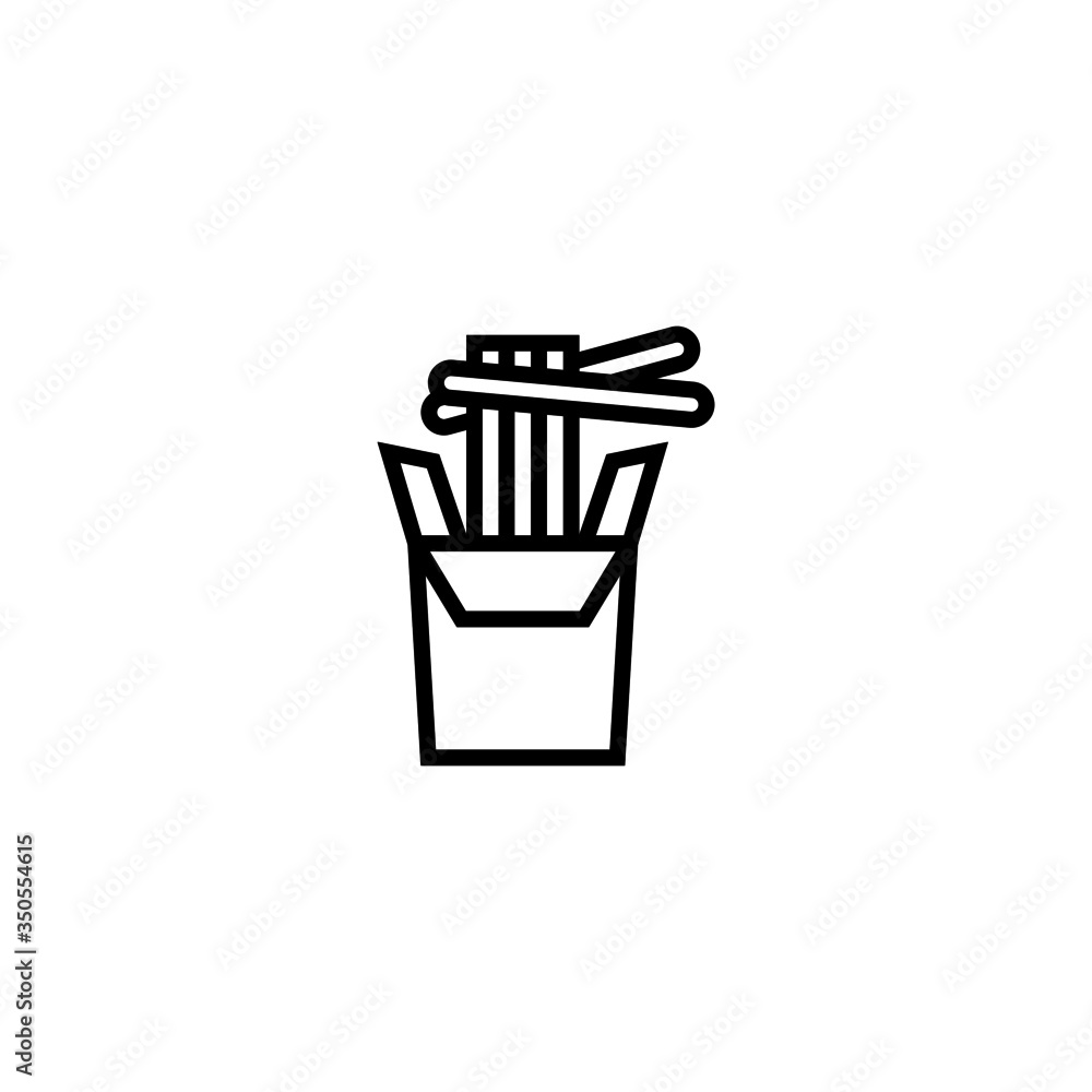 Chinese food vector icon in linear, outline icon isolated on white background Chinese food vector icon in linear, outline icon isolated on white background