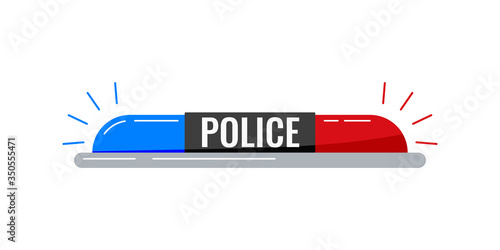 Police flasher siren vector icon isolated on white background.