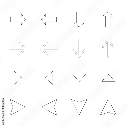 arrows in different directions isolated on white