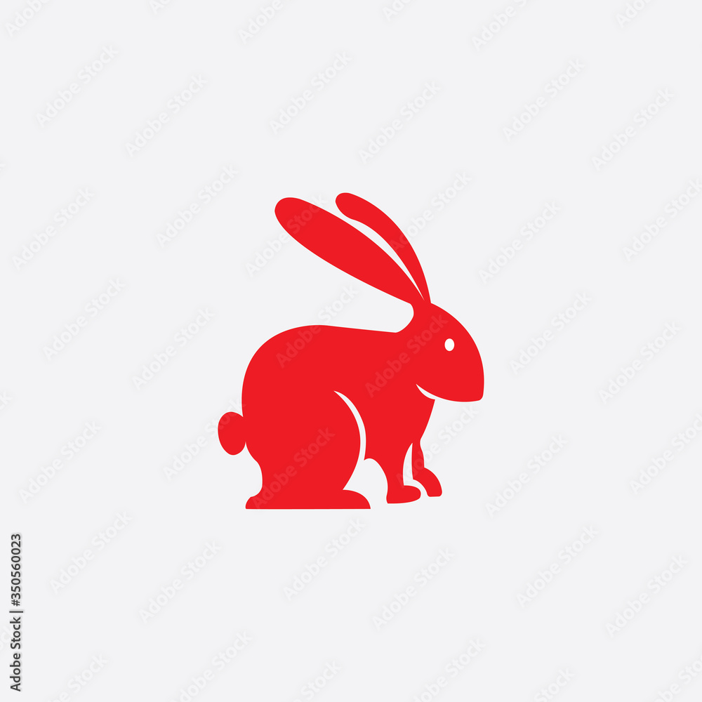 Obraz premium Królik ilustracja unikalnej ikony projektowania wektor kreatywnych logo