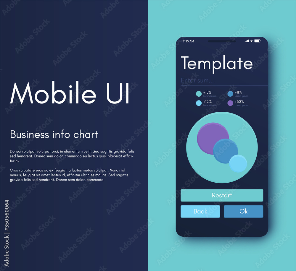 Naklejka premium Mobile application interface. Ui design, vector illustration