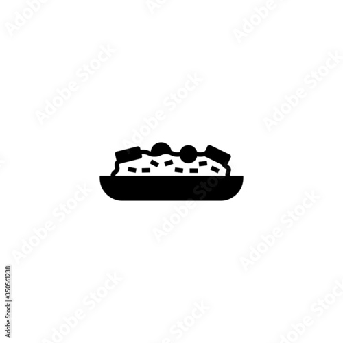Risotto vector icon in black solid flat design icon isolated on white background