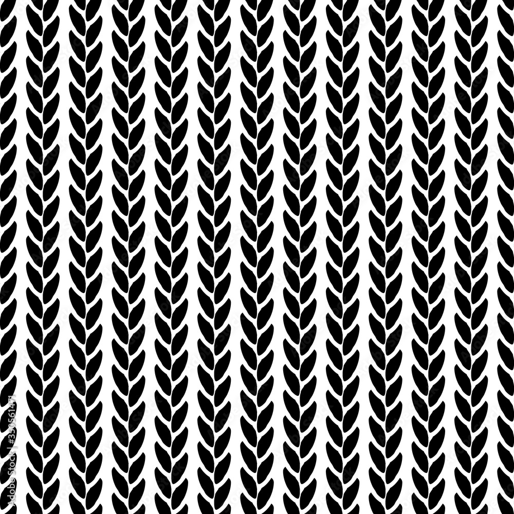 Seamless pattern with ears of wheat. Repeating leaves motif. Black and white simple background. Modern stylish geometric texture. Repeating leaves motif. Endless abstract design for wallpaper, prints Seamless pattern with ears of wheat. Repeating leaves motif. Black and white simple background. Modern stylish geometric texture. Repeating leaves motif. Endless abstract design for wallpaper, prints
