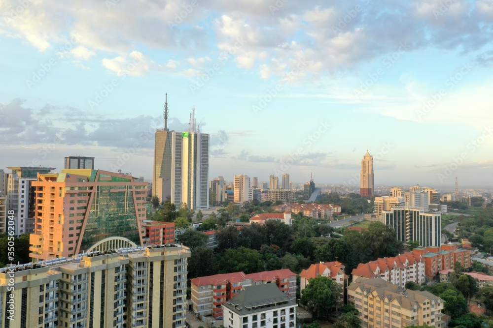 Naklejka premium Aerial view of Nairobi Upper Hill District