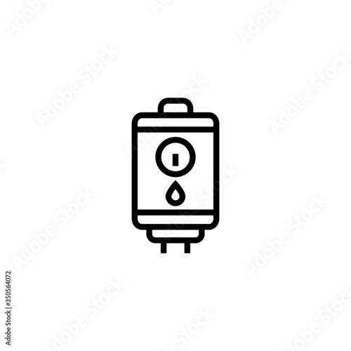 Boiler vector icon in linear, outline icon isolated on white background
