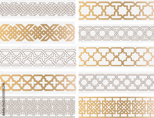 Chain links in islamic pattern. Vector oriental traditional ornament