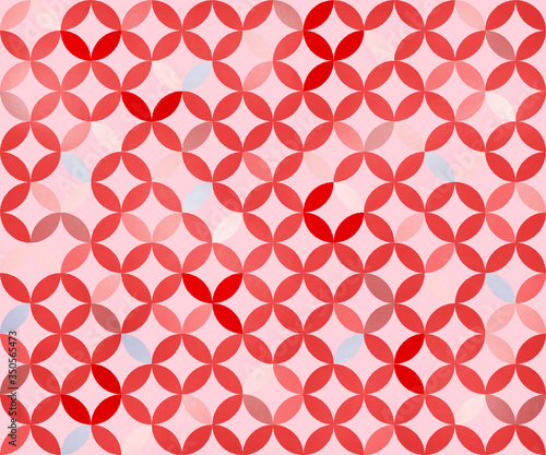 七宝柄 バナー背景（336：280）手描き風・背景色有（赤系）〔JPG〕