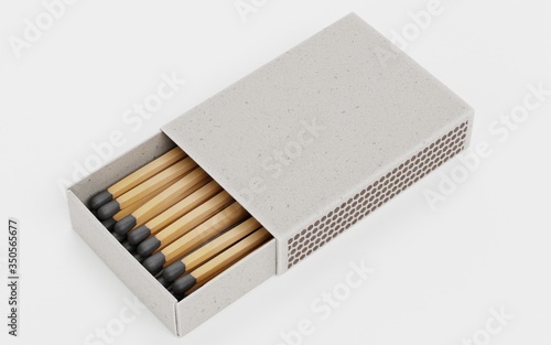 Realistic 3d Render of Box of Matches