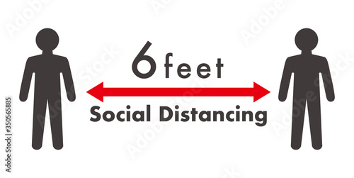  illustration of social distancing icon