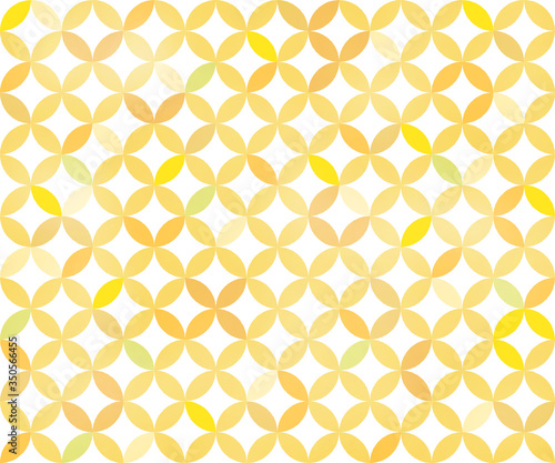 七宝柄 バナー背景（336：280）手描き風・背景白（黄系）〔JPG〕